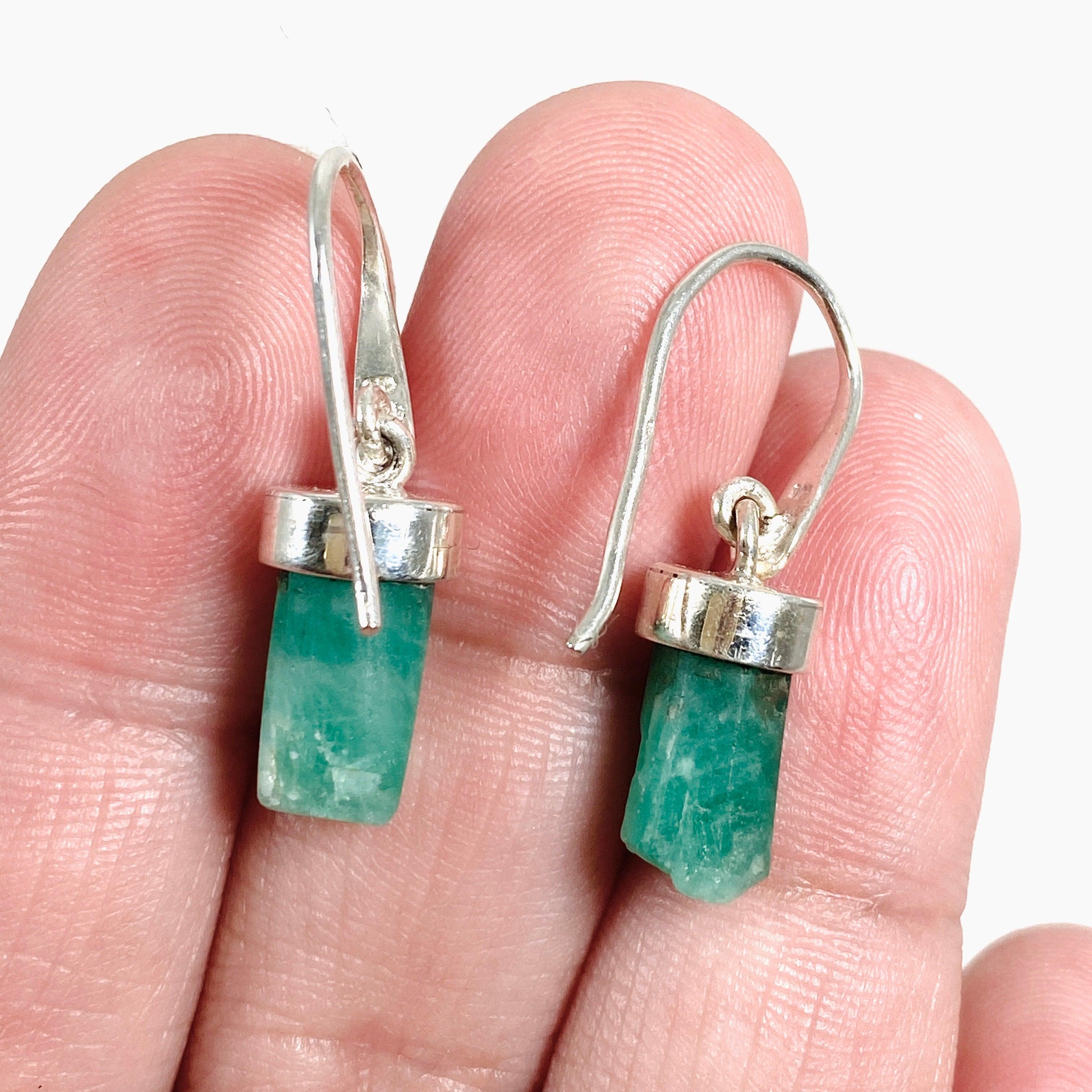 Natural Emerald Raw Stone Earrings for Women - Handmade Boho Dangle Earrings - Perfect for Boho Chic, Festival, and Everyday Wear