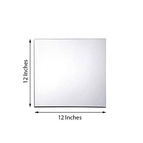 36-Piece 12-Inch Square Glass Mirrors - Bulk Party & Wedding Centerpieces, Table Decorations for Events, Home Decor, DIY Crafts (Wholesale Supplies)