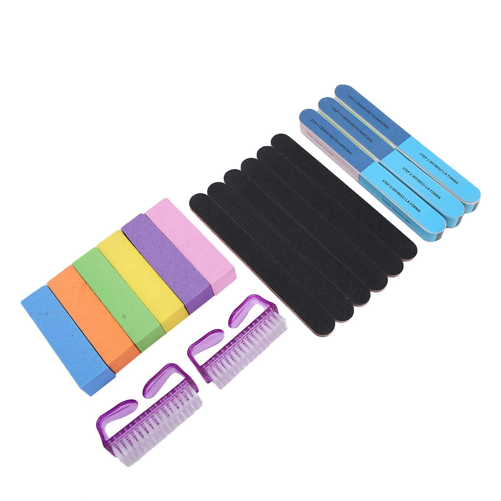 17Pcs Colored Nail Art Grinding Bar Set - Professional Manicure Polishing Tool for Fiberglass & Silk Nails | Perfect for Salon, Home Nail Care & DIY Nail Art Designs