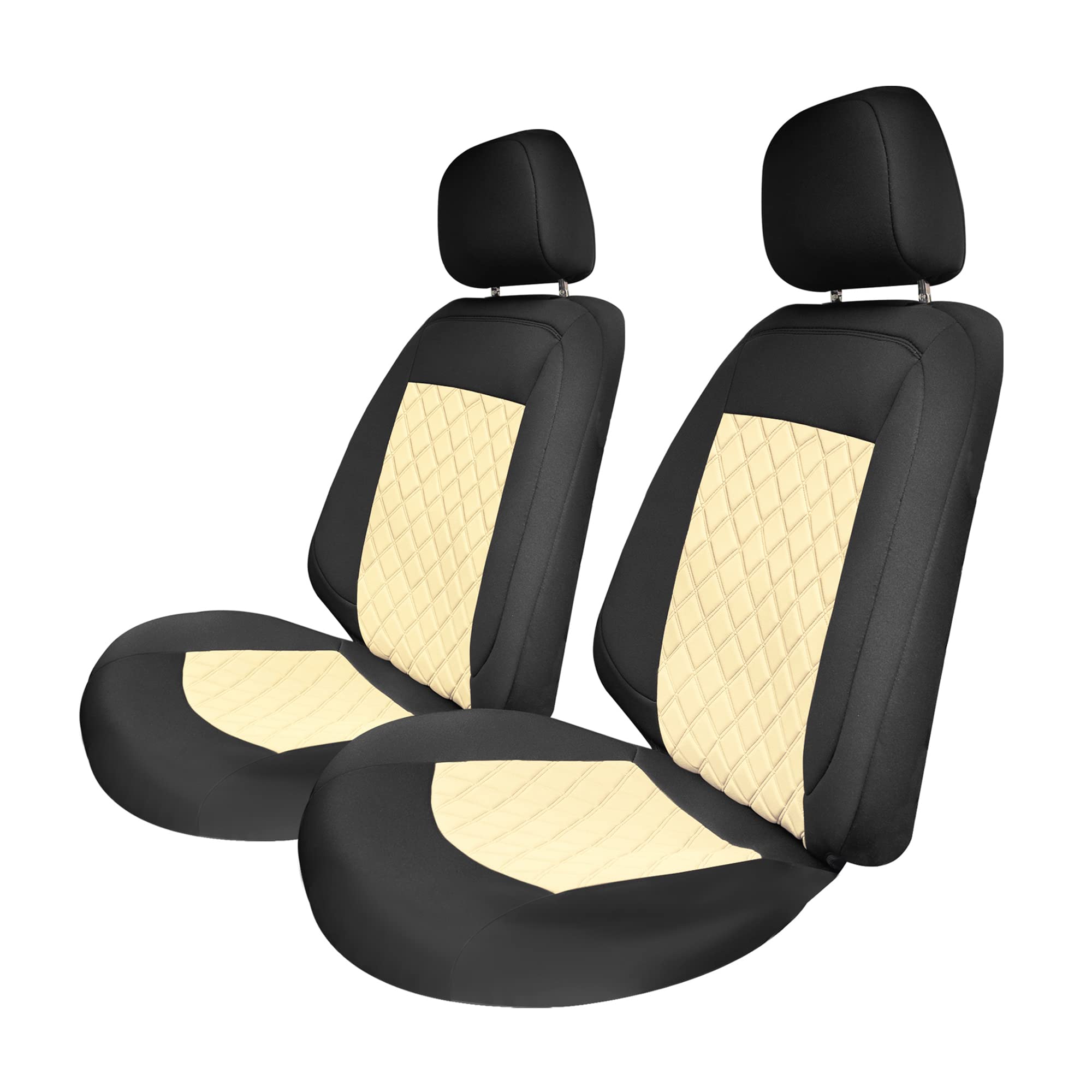 FH Group Custom Fit Neoprene Car Seat Covers for 2018-2024 Chevy Equinox - Water Resistant, Durable Front Set in Beige | Perfect for Daily Commute, Road Trips & Pet Protection