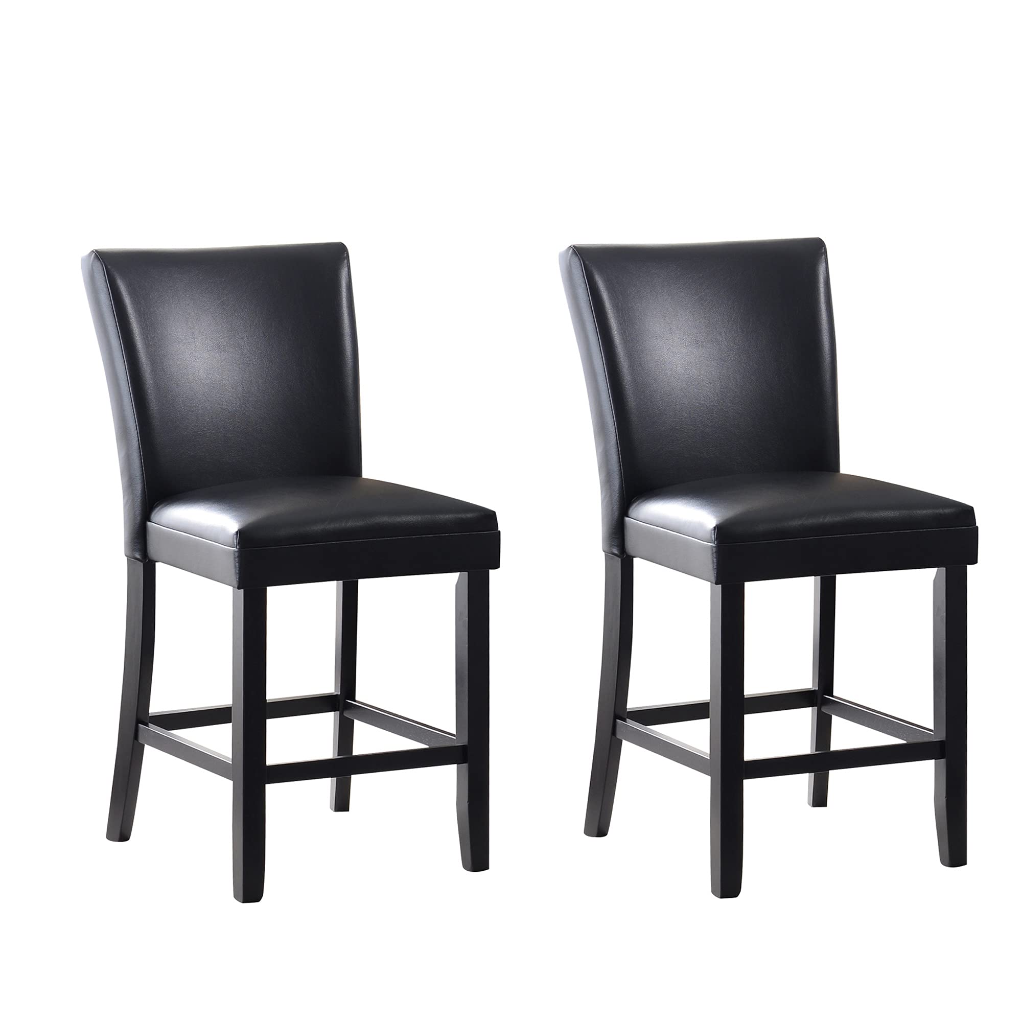 FSCLJ Mid-Century Modern Bar Stool with Black Breathable Leather Seat - Perfect for Kitchen Islands, Breakfast Bars & Home Decor