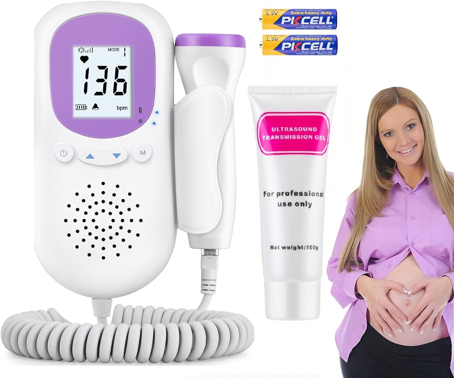 Portable Fetal Doppler Baby Heartbeat Monitor - At-Home Pregnancy Belly Band Accessory for Expecting Mothers | Perfect for Bonding with Baby & Tracking Fetal Development