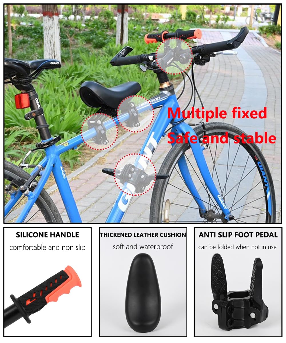 Baisikou Front Mounted Bike Child Seat - Adjustable & Safe Kids Bicycle Seat for Adults - Perfect for City Commuting & Family Cycling Adventures