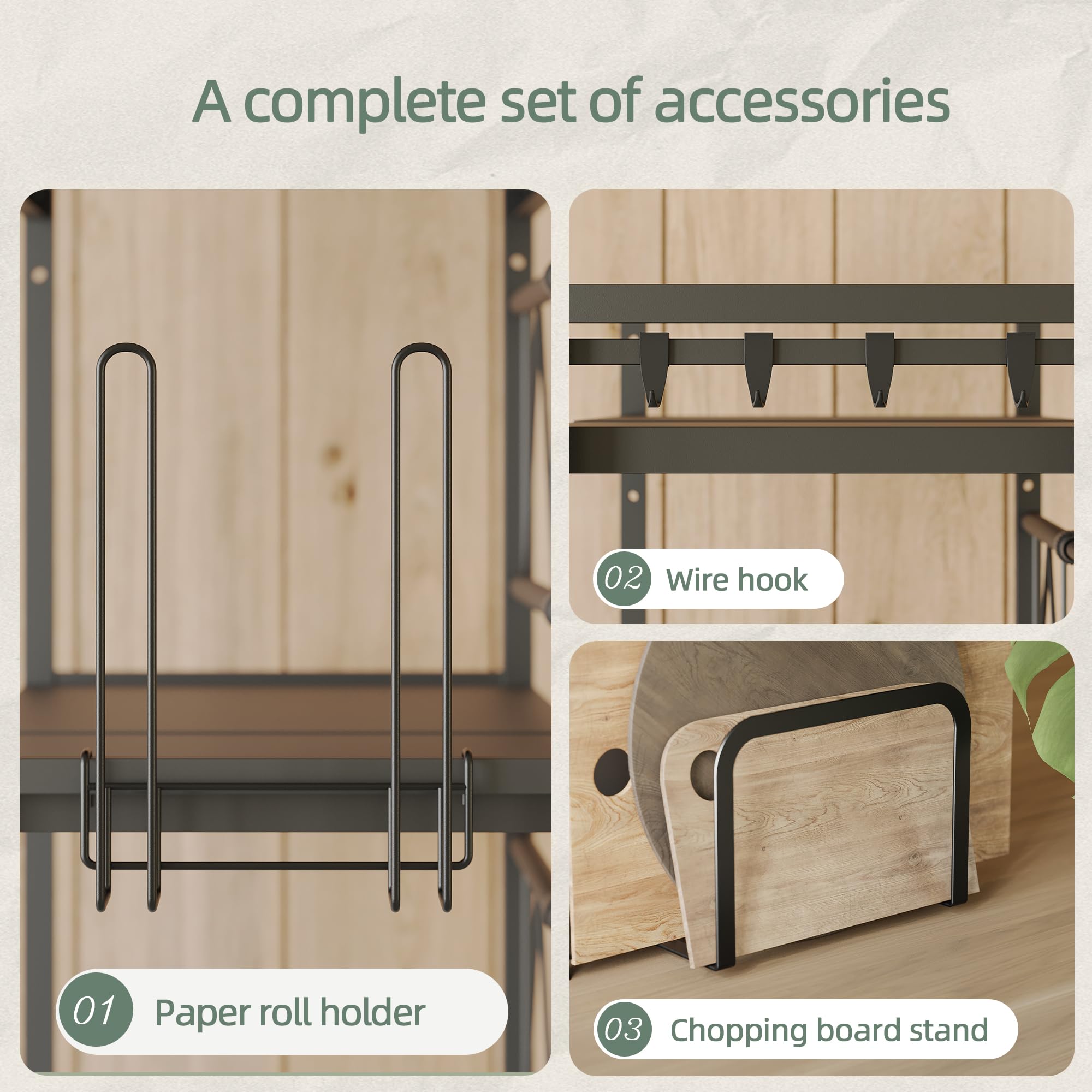 NETEL Expandable 2-Tier Metal Microwave Stand - Kitchen Countertop Organizer with Paper Towel Holder & Storage Baskets - 55lbs Capacity - Perfect for Small Spaces, Apartments, and Kitchen Organization