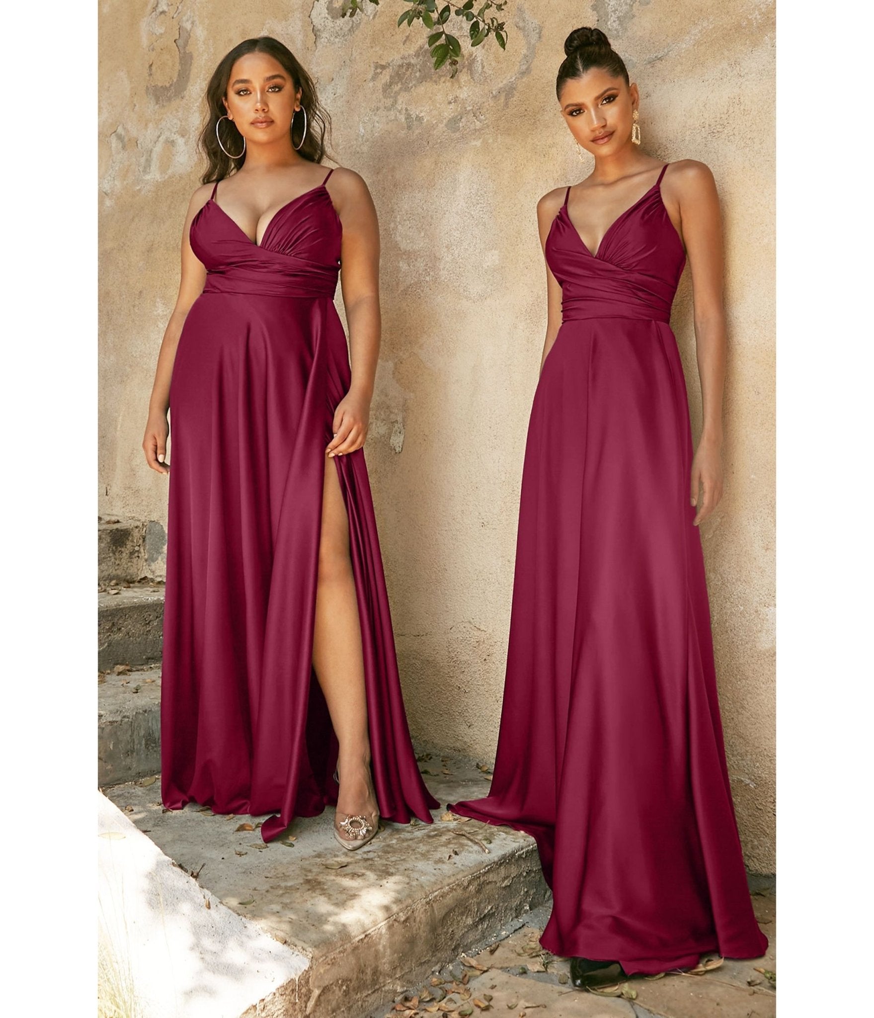 Ladivine by Cinderella Divine Burgundy Long Sweetheart Satin Prom Dress for Women - Elegant Evening Gown for Homecoming, Formal Dances & Special Occasions