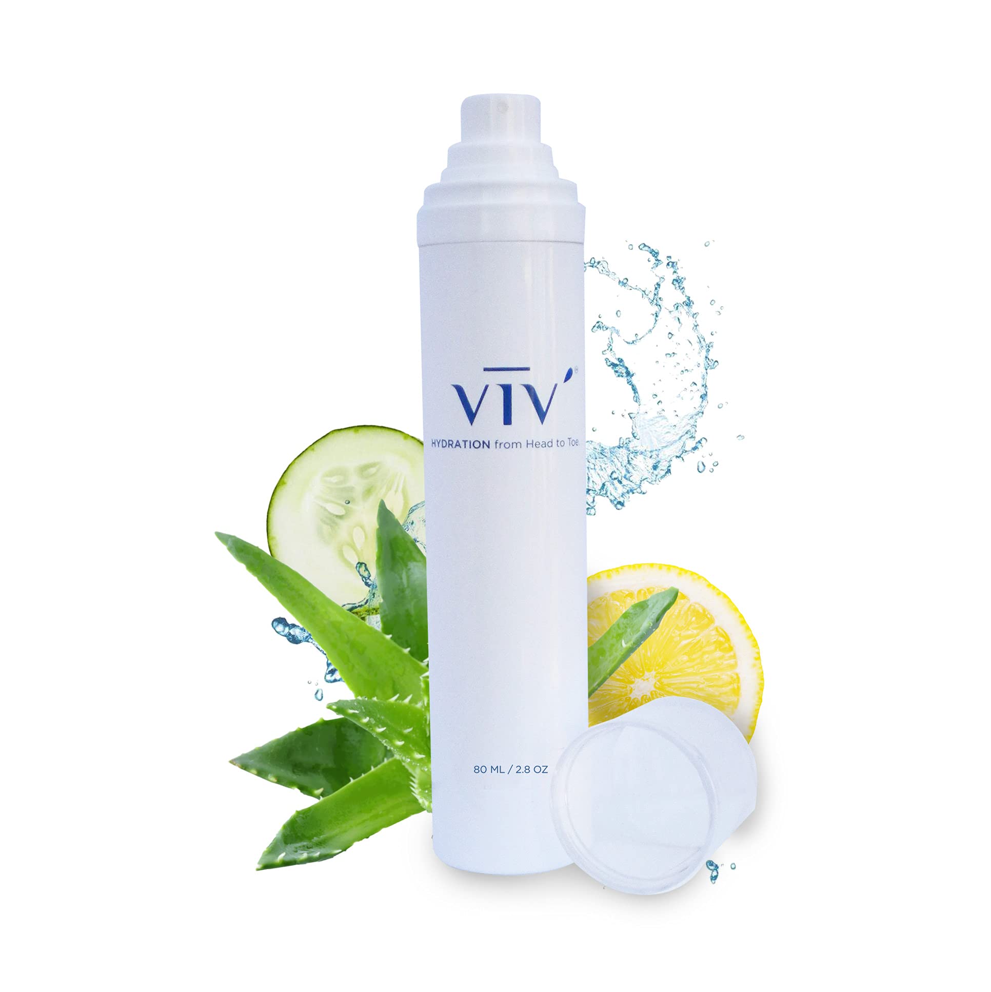VIV' HYDRATION Facial Mist & Body Spray - Soothing Rosewater Toner for Face & Skin, 100% Natural Ingredients, Travel Size (White Bottle) | Perfect for Dry Skin, Post-Workout Refresh & On-The-Go Hydration