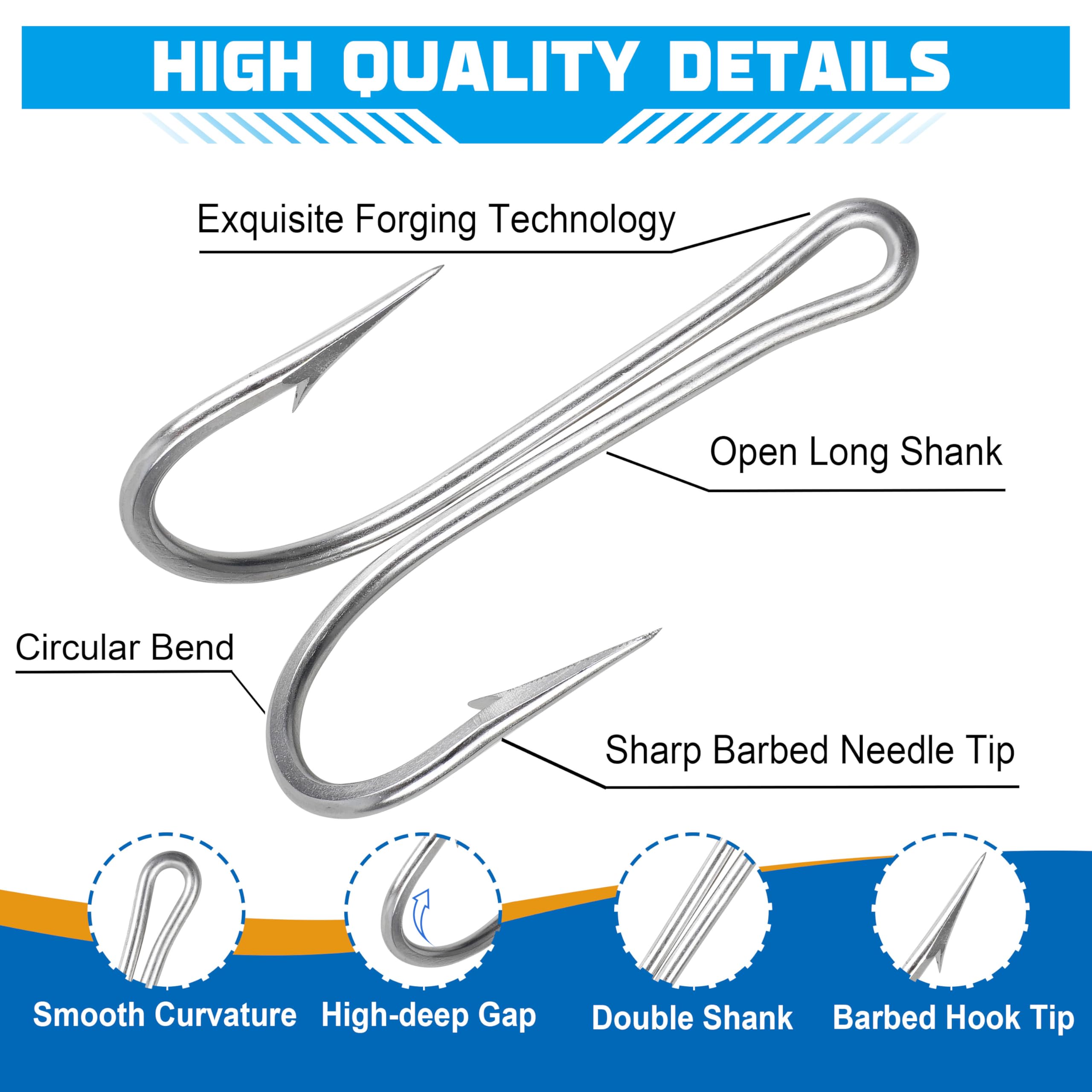 Sharp Stainless Steel Frog Hooks 10pcs - Saltwater & Freshwater Fishing Gear for Bass, Trout