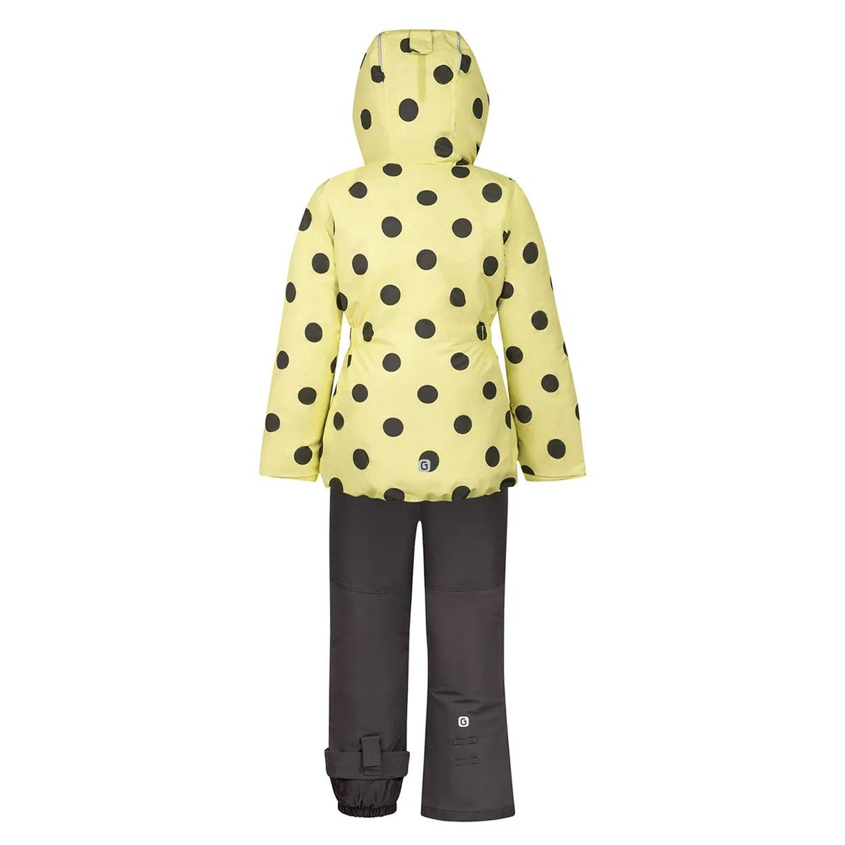 Gusti Girls Winter Snowsuit with Polkadot Design - Waterproof & Warm (Sizes 3T to 13/14 Years) - Perfect for Snow Play, Skiing & Outdoor Winter Activities