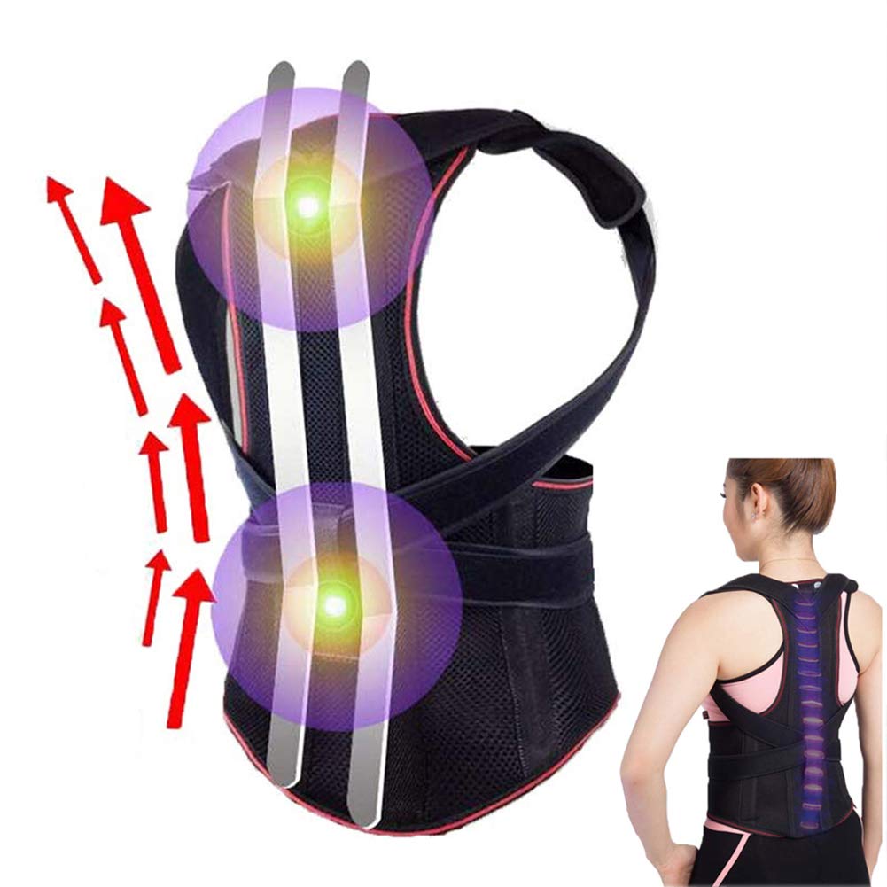 NACHEN Adjustable Back Brace Posture Corrector - Magnetic Support Belt for Upper & Lower Back Pain Relief - Ideal for Office Work, Driving & Daily Posture Support