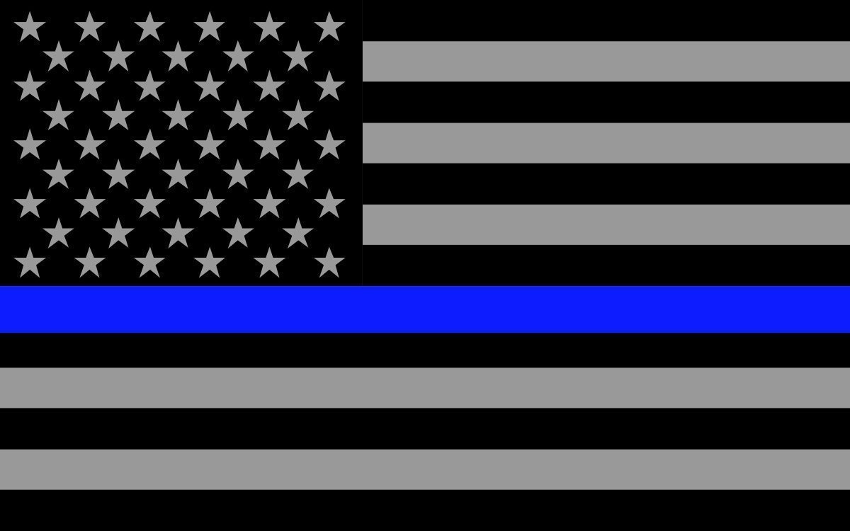 Thin Blue Line American Flag Stickers 2-Pack - Police Support Decals for Helmets, Cars & Laptops