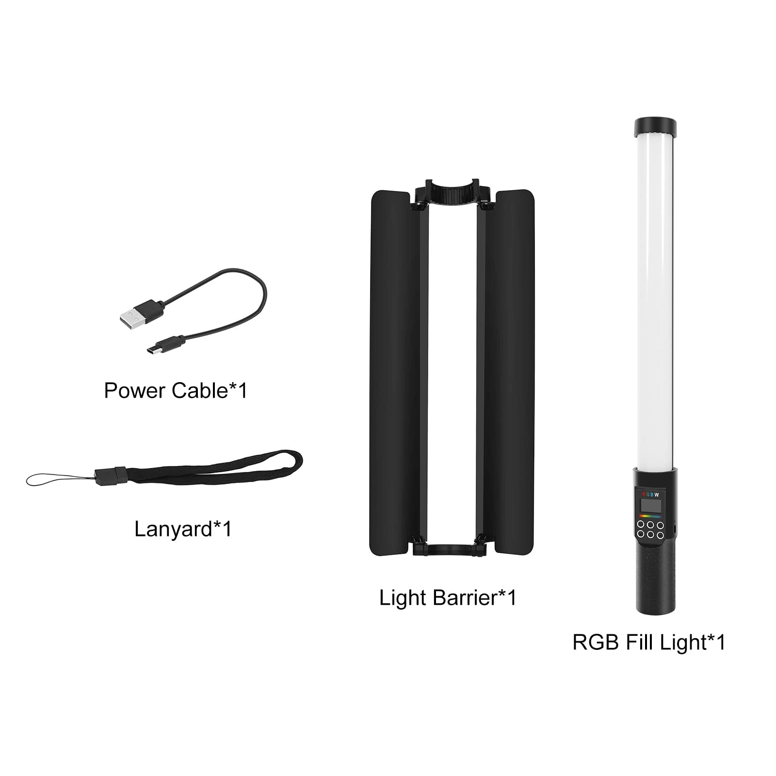 PULUZ 122 LED RGB Handheld Stick Light - Full Color Adjustable LED Fill Light with Barndoor for Photography, Videography & YouTube Content Creation