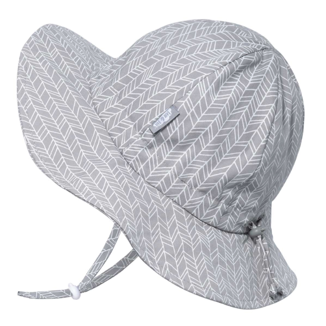 Jan & Jul Cotton Floppy Sun Hat for Women & Girls - Grey Herringbone UV Protection Wide Brim Summer Beach Hat for Outdoor Activities, Travel & Gardening