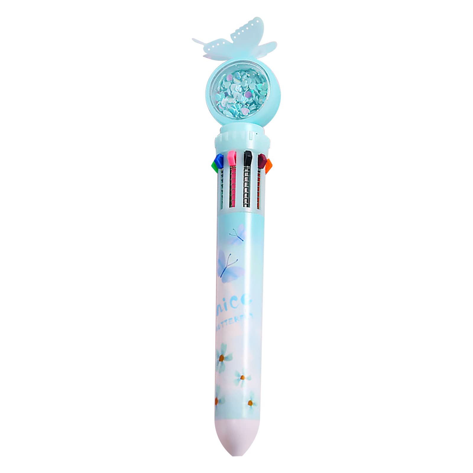 AAIHAMO 10-Color Christmas Ballpoint Pens for Kids - Push-Type Multifunctional Markers (5ml) - Perfect for School, Art Projects & Holiday Gift Giving