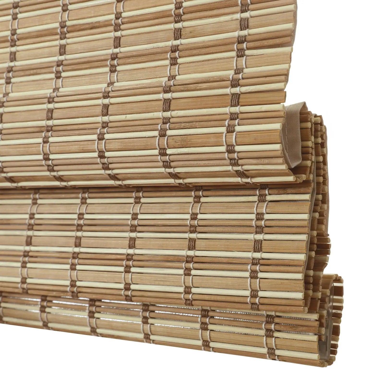 Stylish Sybil Bamboo Roman Shade in Dark Khaki - Natural Window Treatment for Living Room & Bedroom