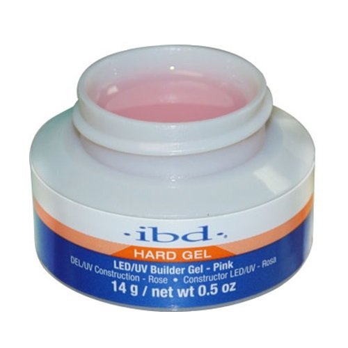 IBD Hard Gel LED/UV Builder Gel - Pink 0.5oz | Professional Nail Extension & Strengthening | Perfect for Salon & DIY Manicures at Home