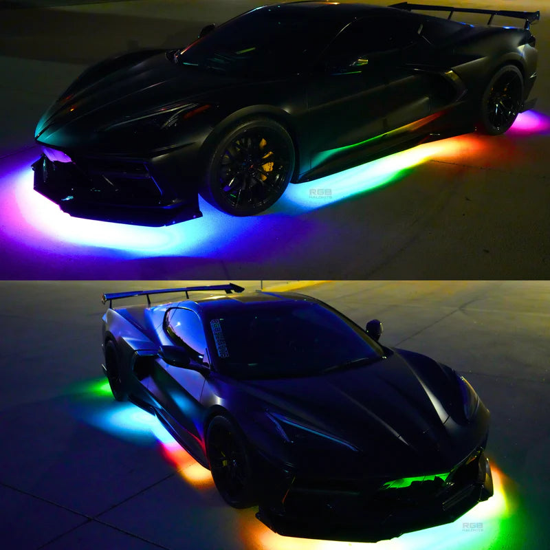 LED Underglow Lighting Kit 3.0 - 6 Piece Custom Car Neon Lights with Flexible Strips | Perfect for Car Customization, Underbody Glow & Night Driving