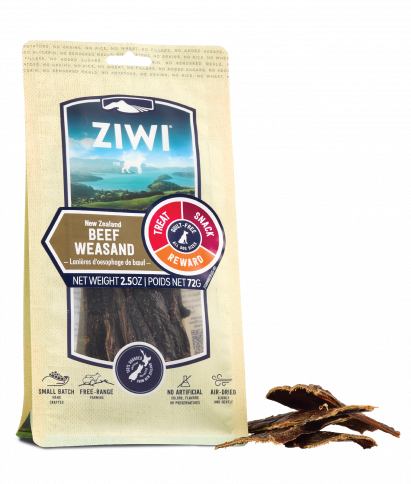 ZIWI Premium Air-Dried Beef Weasand Dog Treats - High-Protein, Grain-Free, Natural Chews for Dogs - Perfect for Training, Dental Health & Long-Lasting Chewing