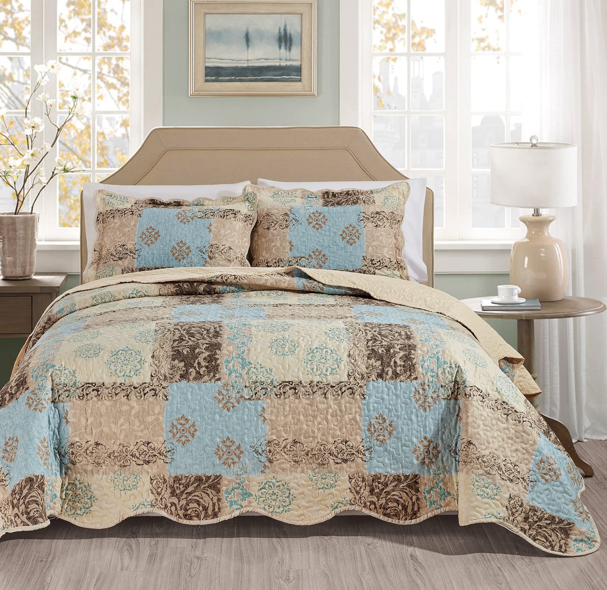 3-Piece Oversized Queen Quilt Set - 100