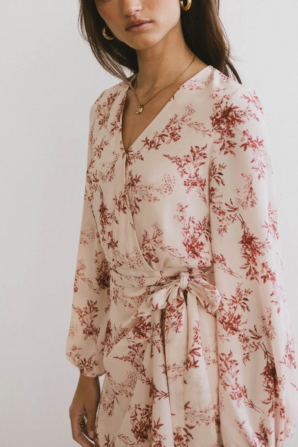 Mariana Floral Wrap Dress for Women - Elegant Summer Midi Dress with V-Neck & Belt - Perfect for Beach Vacations, Date Nights & Garden Parties | FINAL SALE