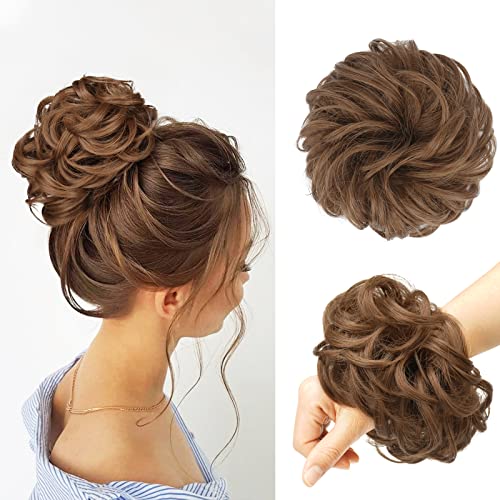 Large Curly Hair Bun Scrunchie Extension - Perfect for Ponytails, Updos & Everyday Hairstyles