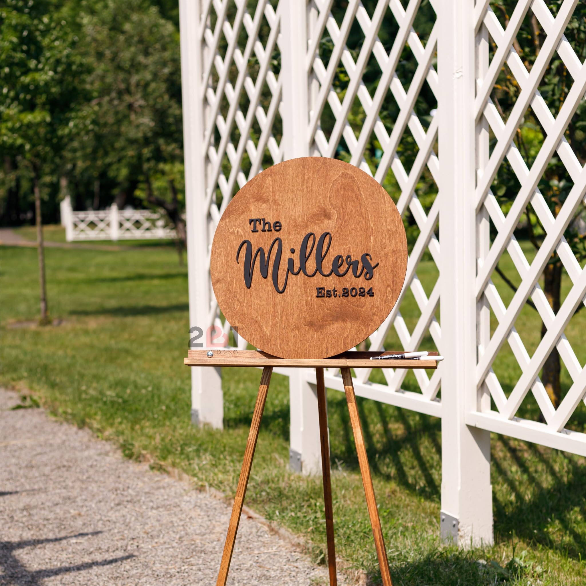 Personalized Wood Circle Wedding Guest Book Alternative - Rustic Wedding Sign for Reception & Ceremony Decor - Unique Bridal Shower Guest Book Sign (Perfect for Outdoor Weddings & Rustic-Themed Events)