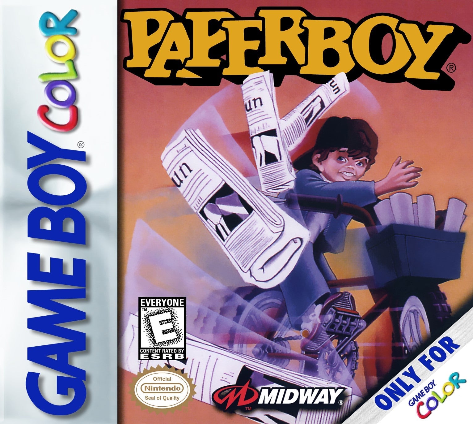 Vintage Paperboy Game Boy Color Video Games - Retro Nintendo GBC Cartridge for Collectors & Gamers - Perfect for Nostalgic Gaming & Display