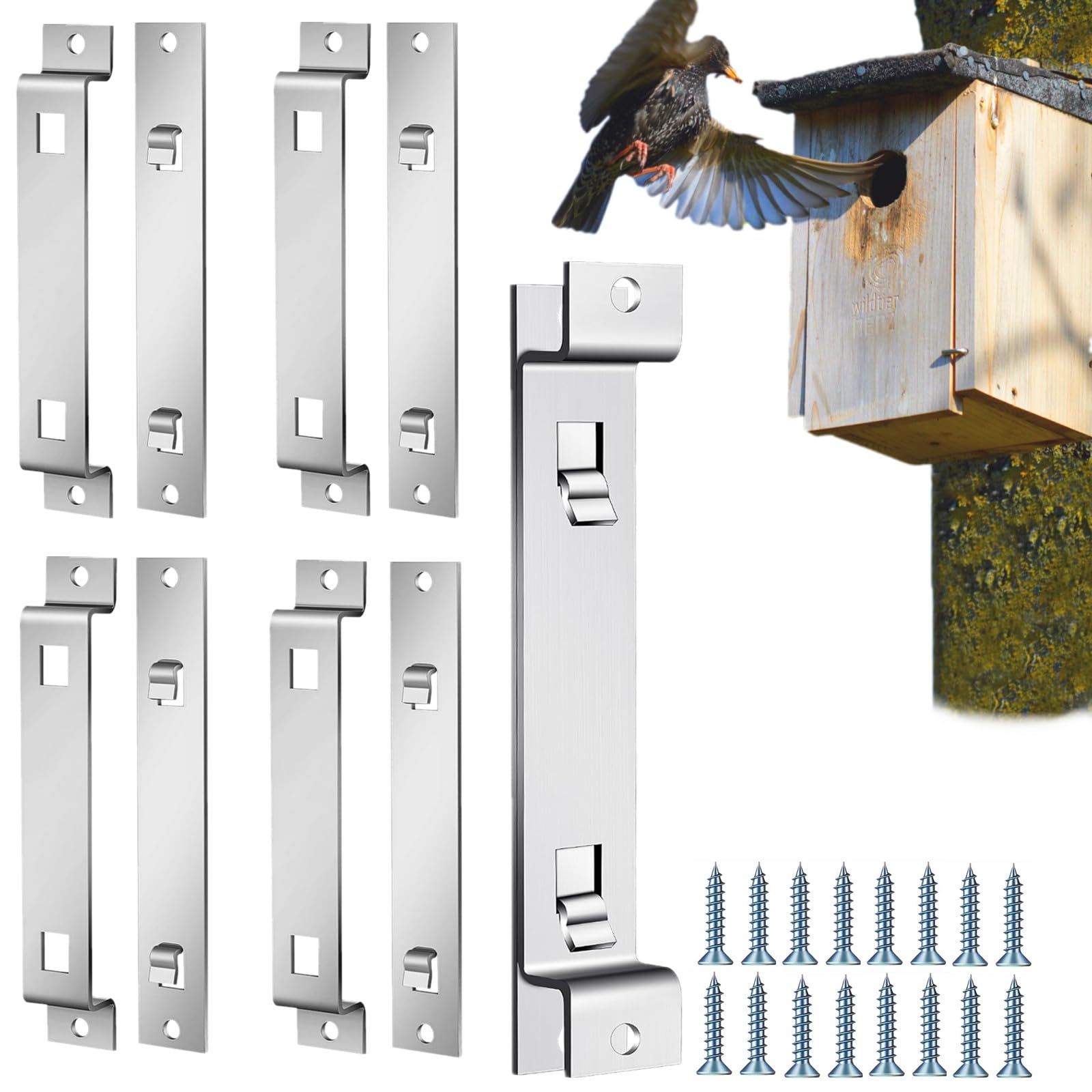 Quick Release Birdhouse Hanger Bracket - 1 Set Metal Outdoor Wall Mount for Owl Box, Squirrel House & Bird Feeders - Durable Tree Hook Hanger for Garden, Patio & Backyard Decor
