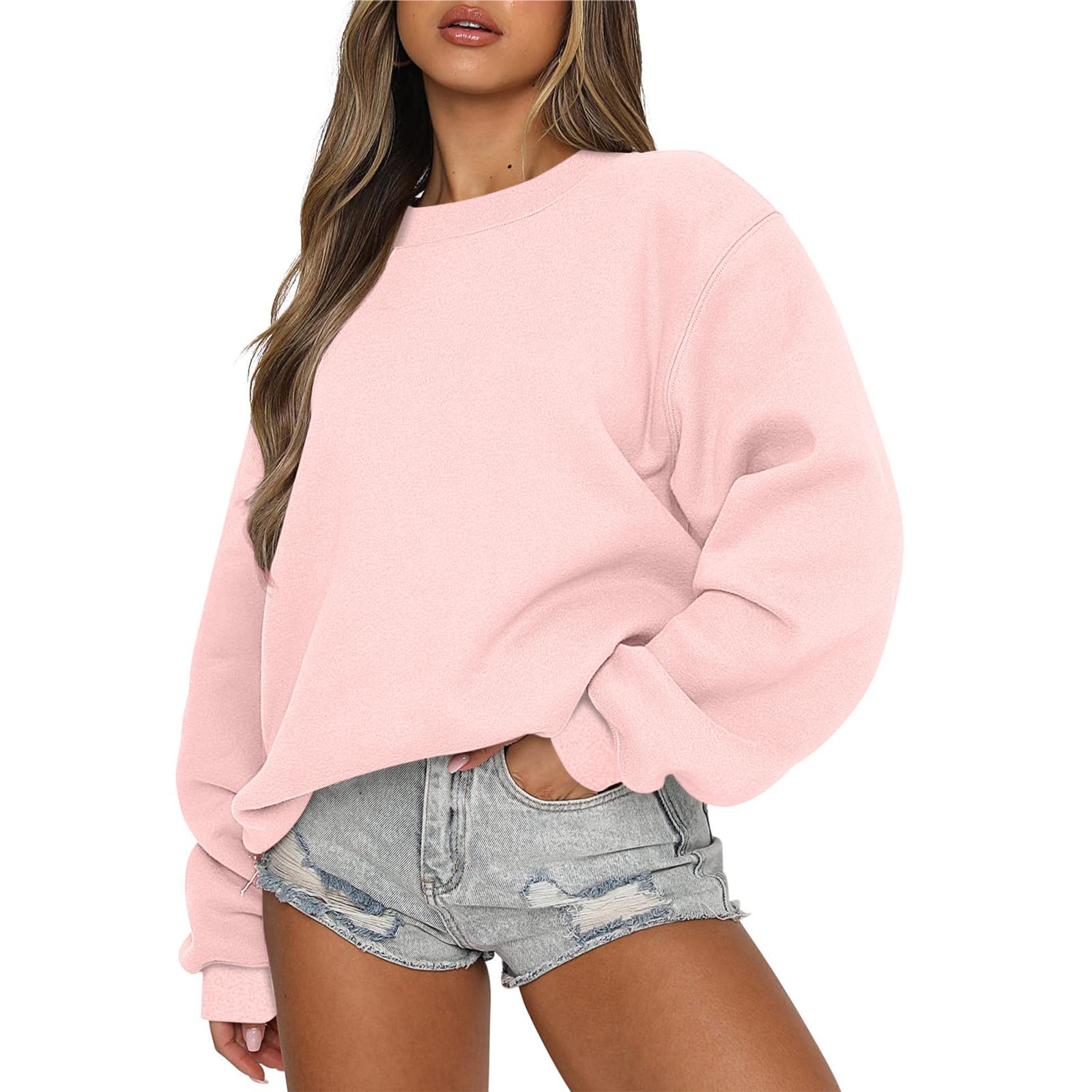 Women's Oversized Crew Neck Pullover Sweatshirt - Soft Winter Sweater for Fall & Winter 2023 Fashion - Cozy Casual Outfit for Daily Wear, Lounge, and Cold Weather