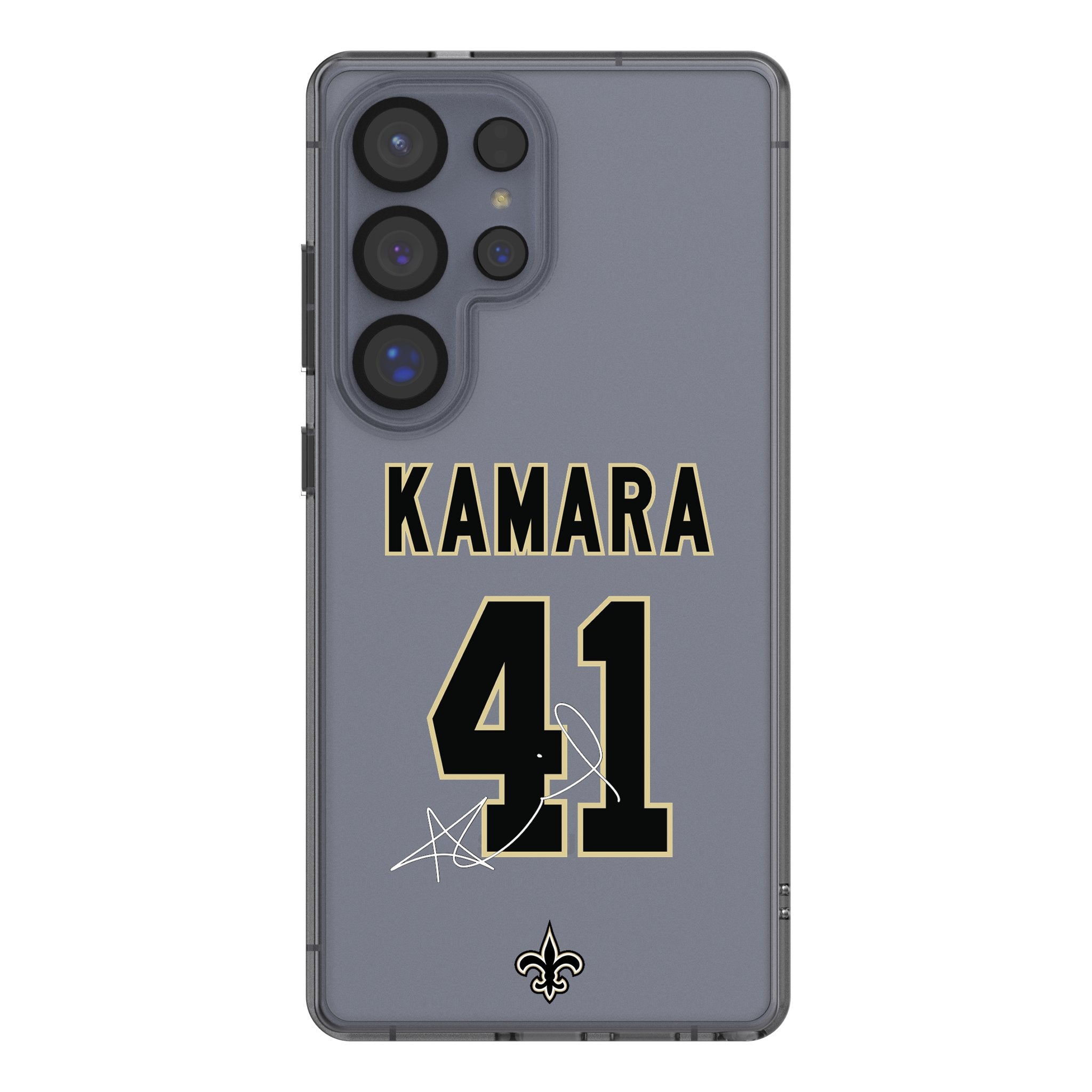 Alvin Kamara New Orleans Saints 41 Game Tactical Clear Phone Case for Samsung Galaxy - Perfect for Football Fans & Game Day Protection