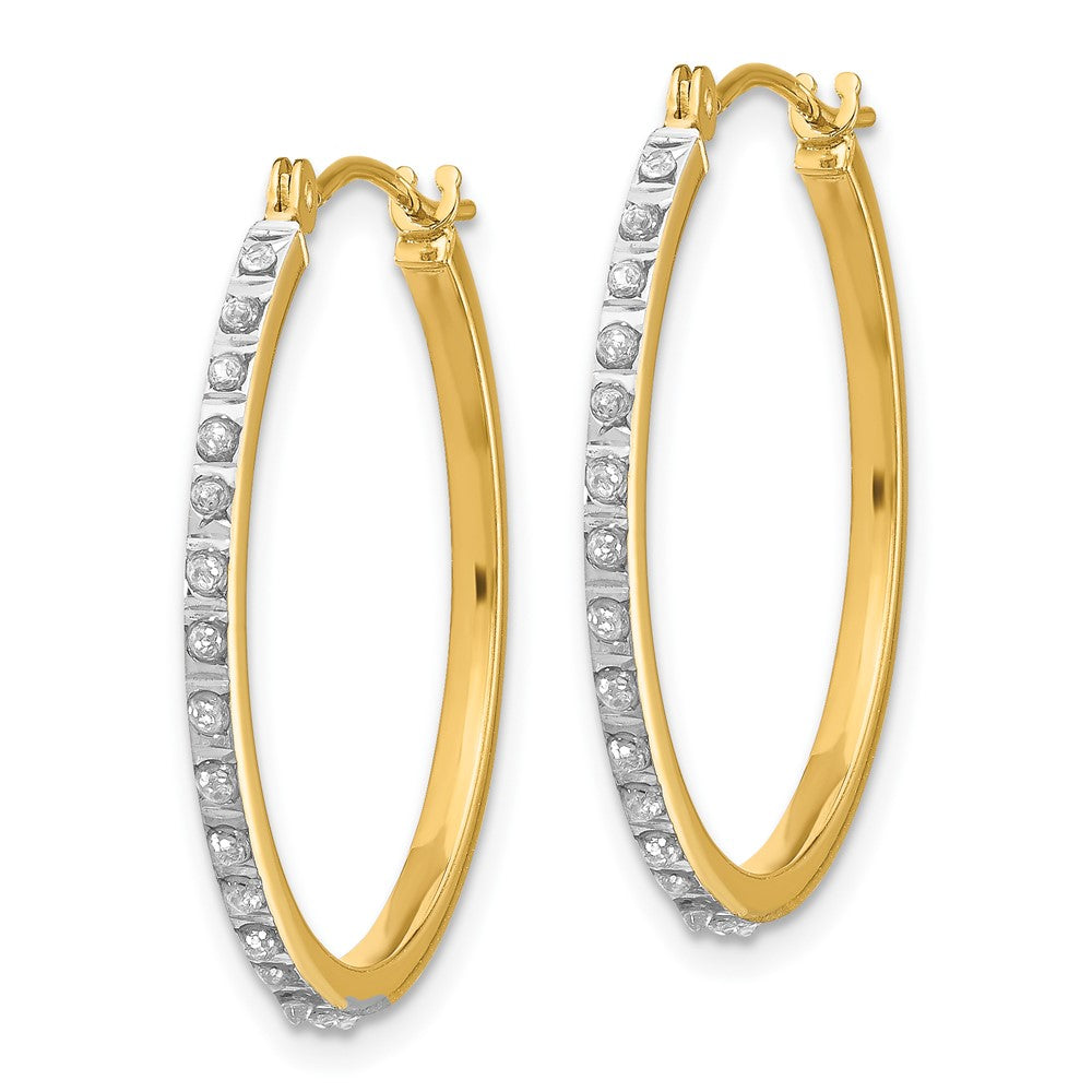 14K Gold Diamond Hinged Hoop Earrings for Women - Elegant Round Stud Earrings for Everyday Wear & Special Occasions
