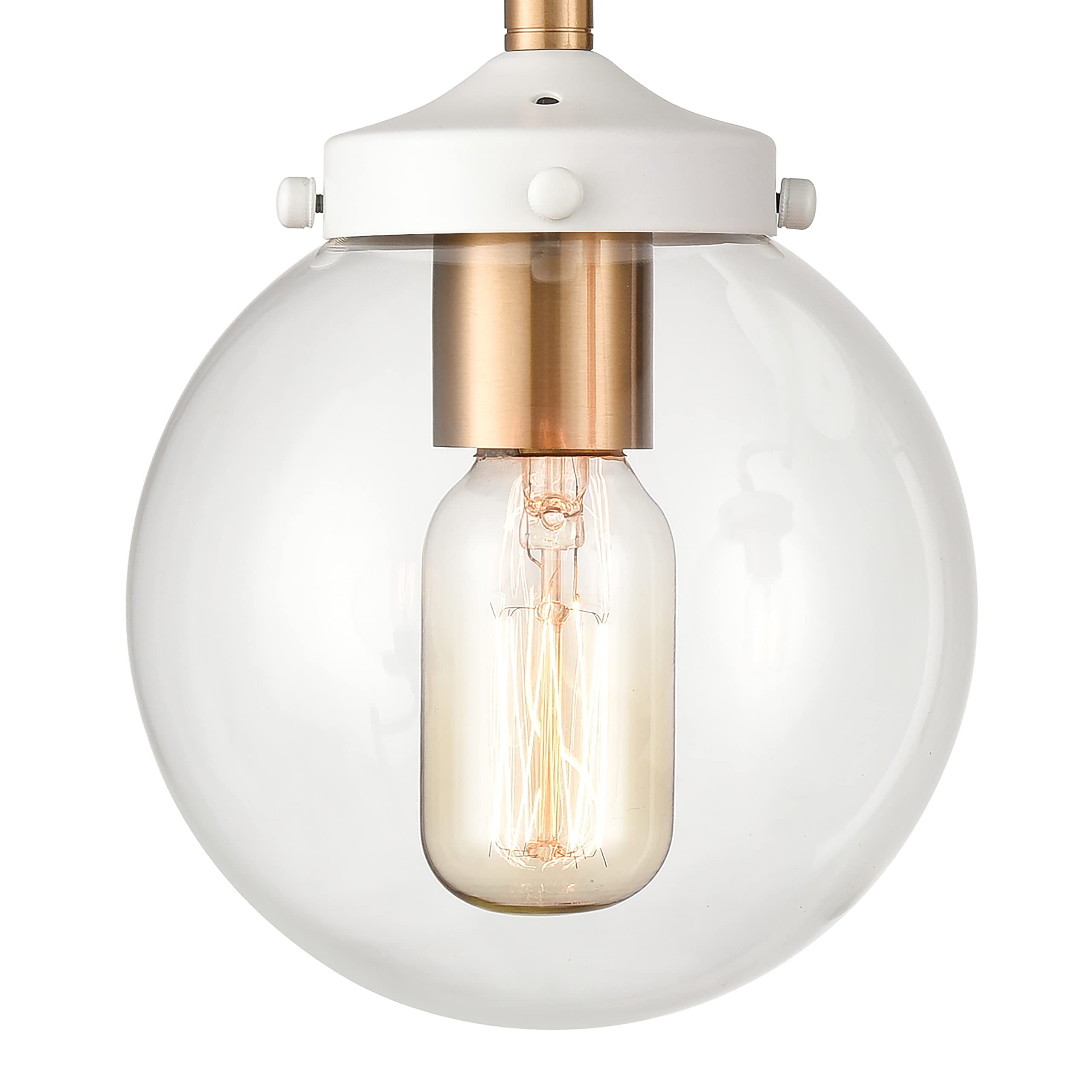 Elk Home Boudreaux 2-Light Vanity Bathroom Light Fixture - Matte White Finish with Clear Glass Shades, Modern Contemporary Style for Bathroom, Bedroom or Dressing Room Lighting
