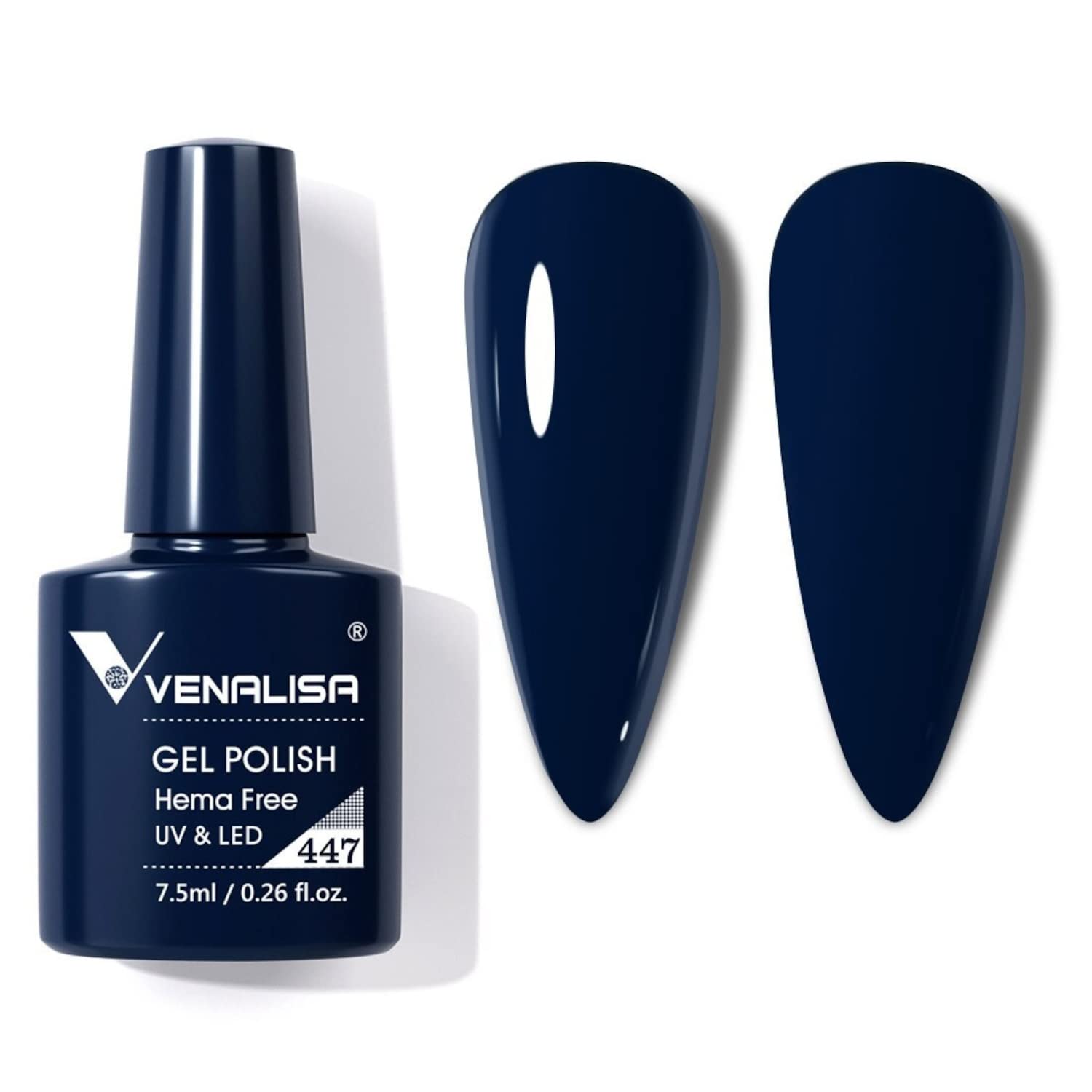 VENALISA 7.5ml #447 Soak Off UV LED Gel Nail Polish - Long Lasting Salon Quality Manicure Gel with High Gloss Finish - Perfect for Nail Art, Home Manicure & Professional Salon Use - Cures with UV/LED Light
