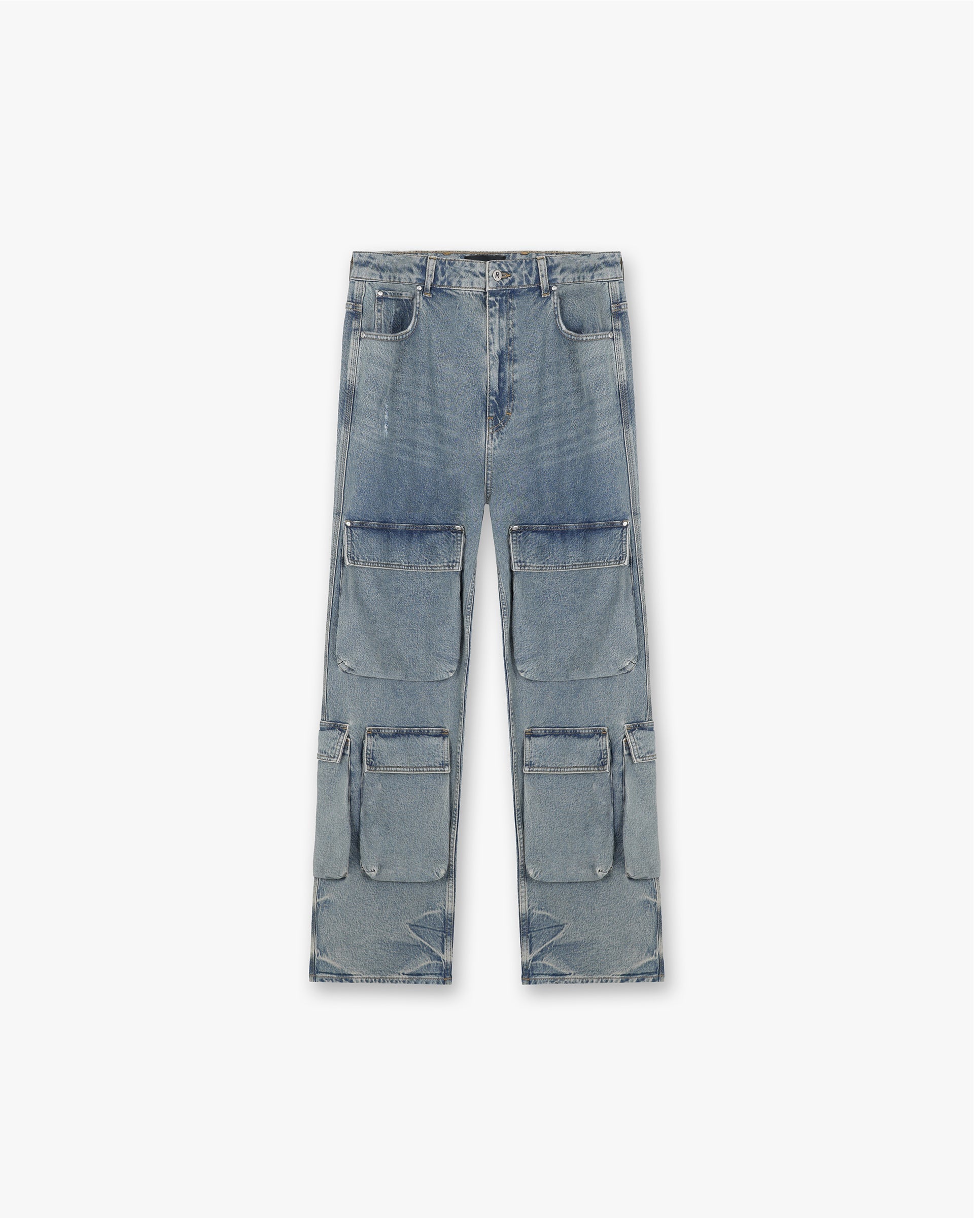R3Ca Cargo Denim Pants for Men - Stylish Blue Denim Work Pants with Multiple Pockets | Perfect for Outdoor Work, Hiking & Casual Wear