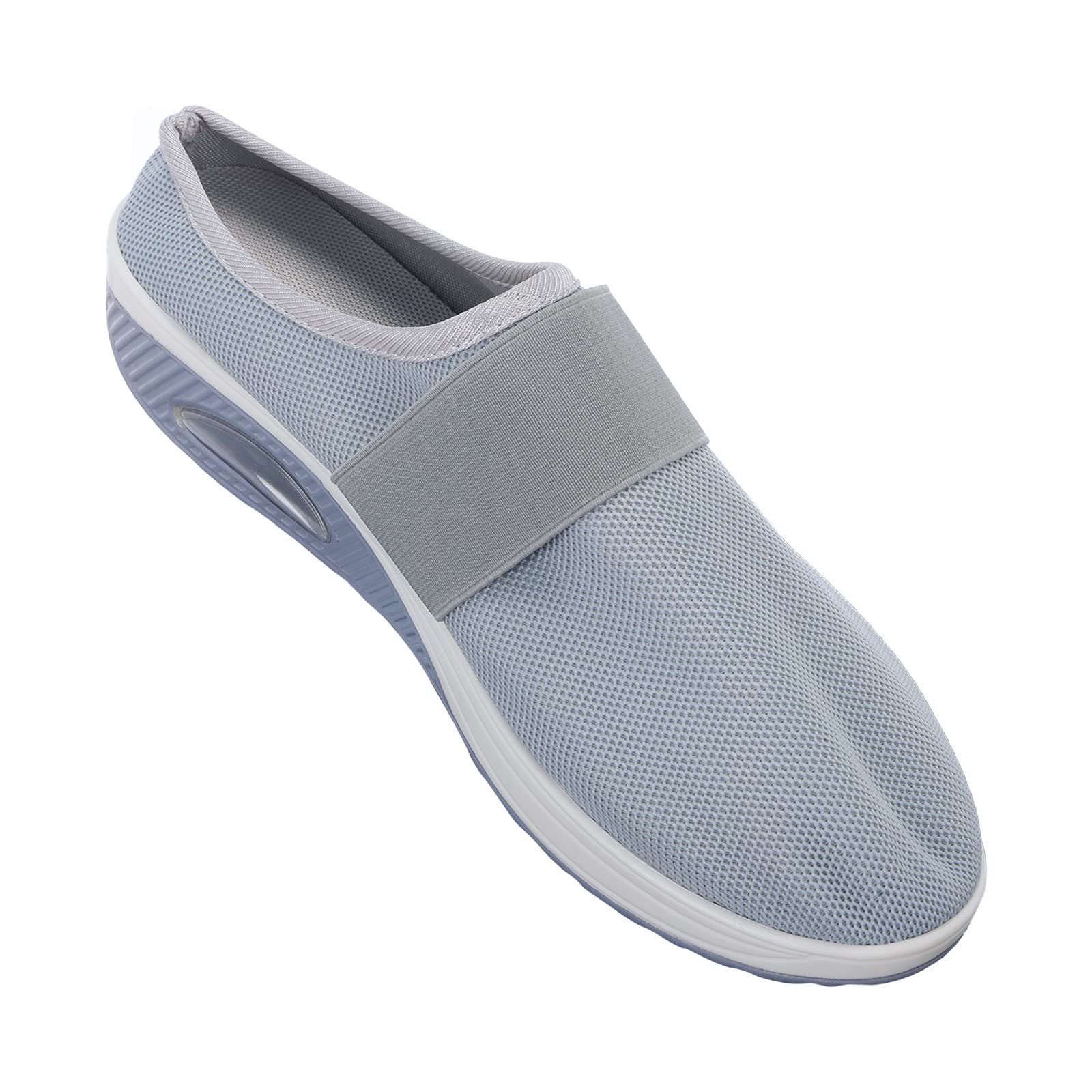 Breathable Mesh Walking Mules Sneakers for Women - Wide Width Comfortable Tennis Shoes, Casual Dress Wedge Sneakers with Steel Toe | Perfect for Work, Gym & Daily Wear