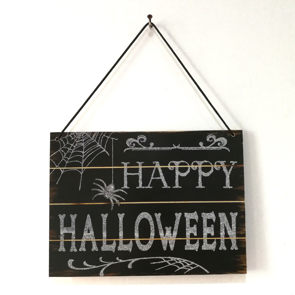 Spooky Halloween Hanging Decor Board - Scary Ghost & Pumpkin Wall Decoration for Party, Home & Outdoor Use