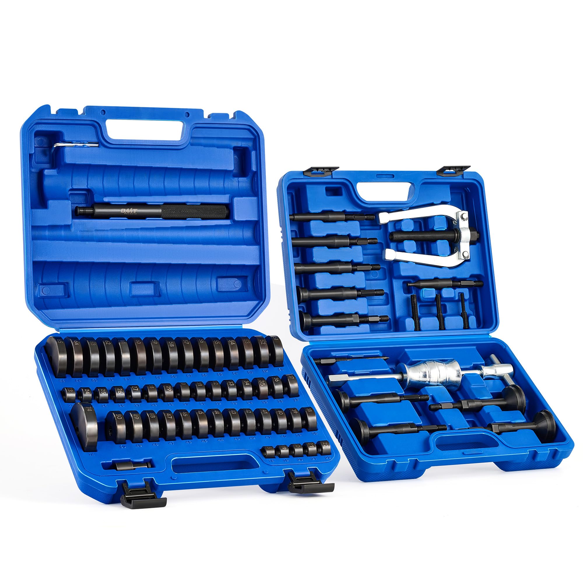 Orion Motor Tech 2-in-1 Blind Hole Bearing Puller & Bushing Press Kit - Complete Bearing & Bushing Service Set with Race/Seal Puller, Driver Tools - Wheel Bearing Removal Tool Set for Automotive Repair & Maintenance
