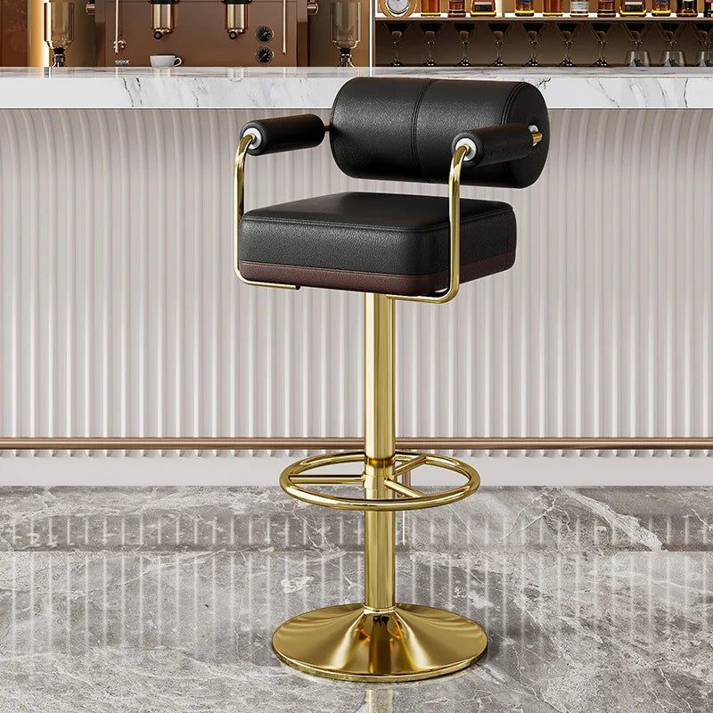 Modern Designer Bar Stool - Adjustable Height Kitchen Island Counter Chair with Backrest - Perfect for Dining, Entertaining & Home Decor
