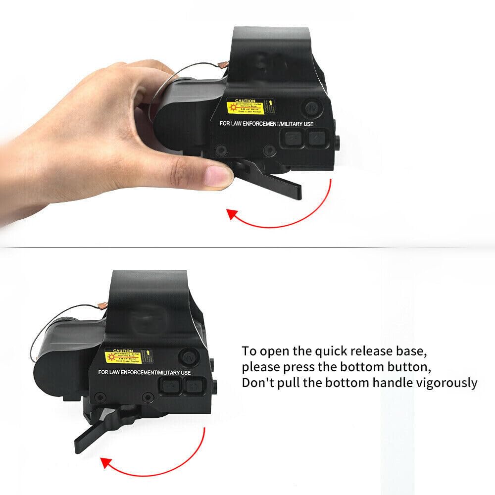 558+3X Magnifier Green/Red Dot Holographic Reflex Sight with Quick Detach QD Mount for Hunting & Shooting - Black | Compatible with AR15, Rifle, Shotgun for Tactical & Outdoor Use