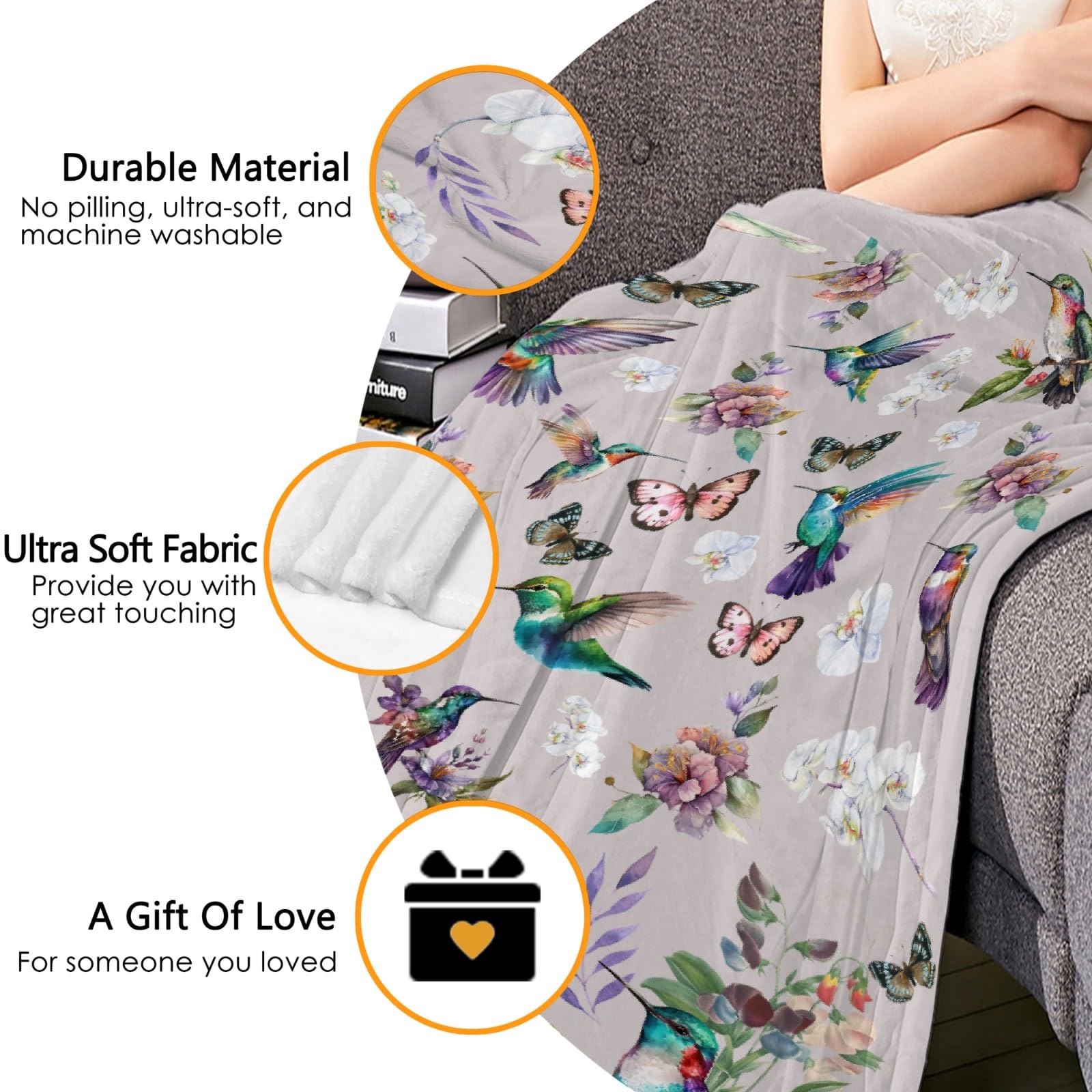 Hummingbird Throw Blanket 40