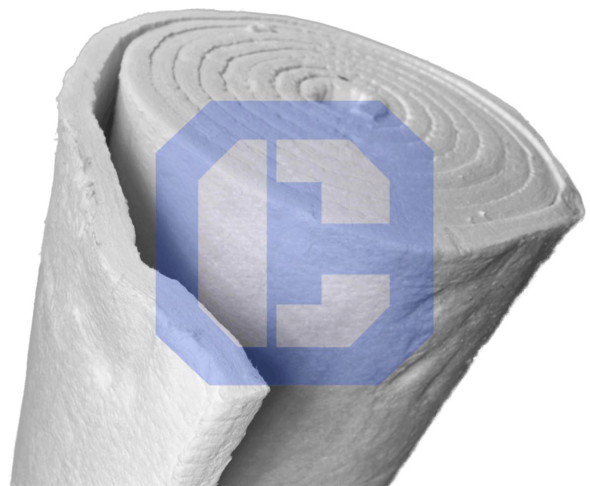 High-Temperature Ceramic Fiber Insulation Roll - 2300°F Fireproof, 8LB Density, 2