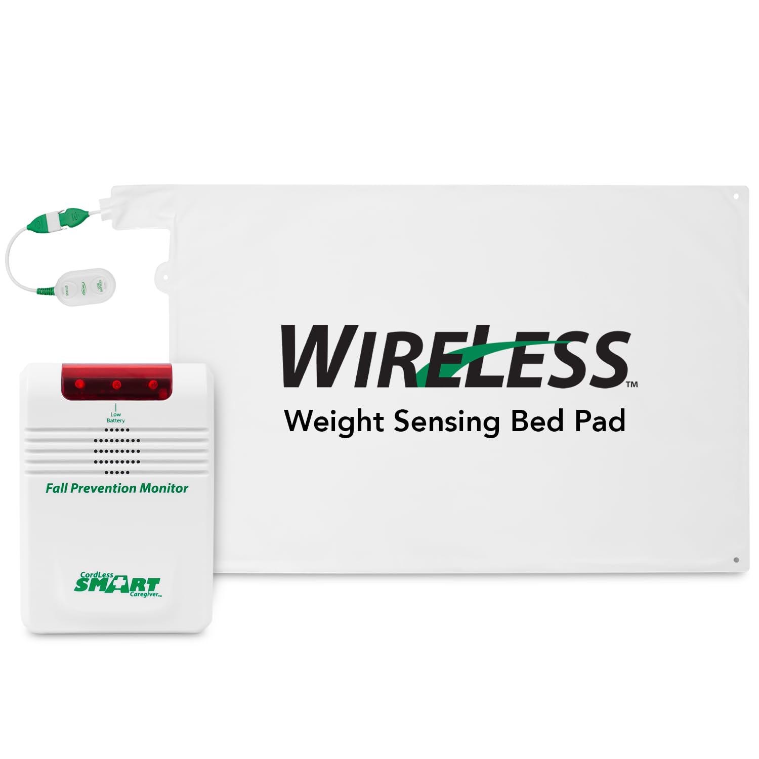 Smart Caregiver Cordless Bed Exit Alert System - Wireless Monitor with 20