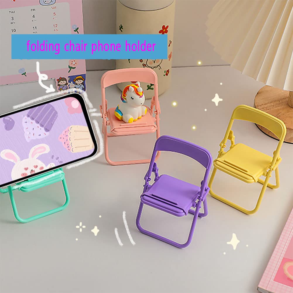 4Pcs Mini Foldable Phone Stand Holder - Portable Cute Candy Color Phone Stand for Smartphones, Tablets, E-Readers - Perfect for Desk, Bed, Travel & Watching Videos