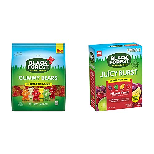 Premium Black Forest Gummy Bears Candy - 5lb Bulk Bag | Juicy Mixed Fruit Snacks with Bursting Flavors (40 Pack, 0.8oz Each) | Perfect for Party Favors, Office Snacks & Kids Lunchboxes