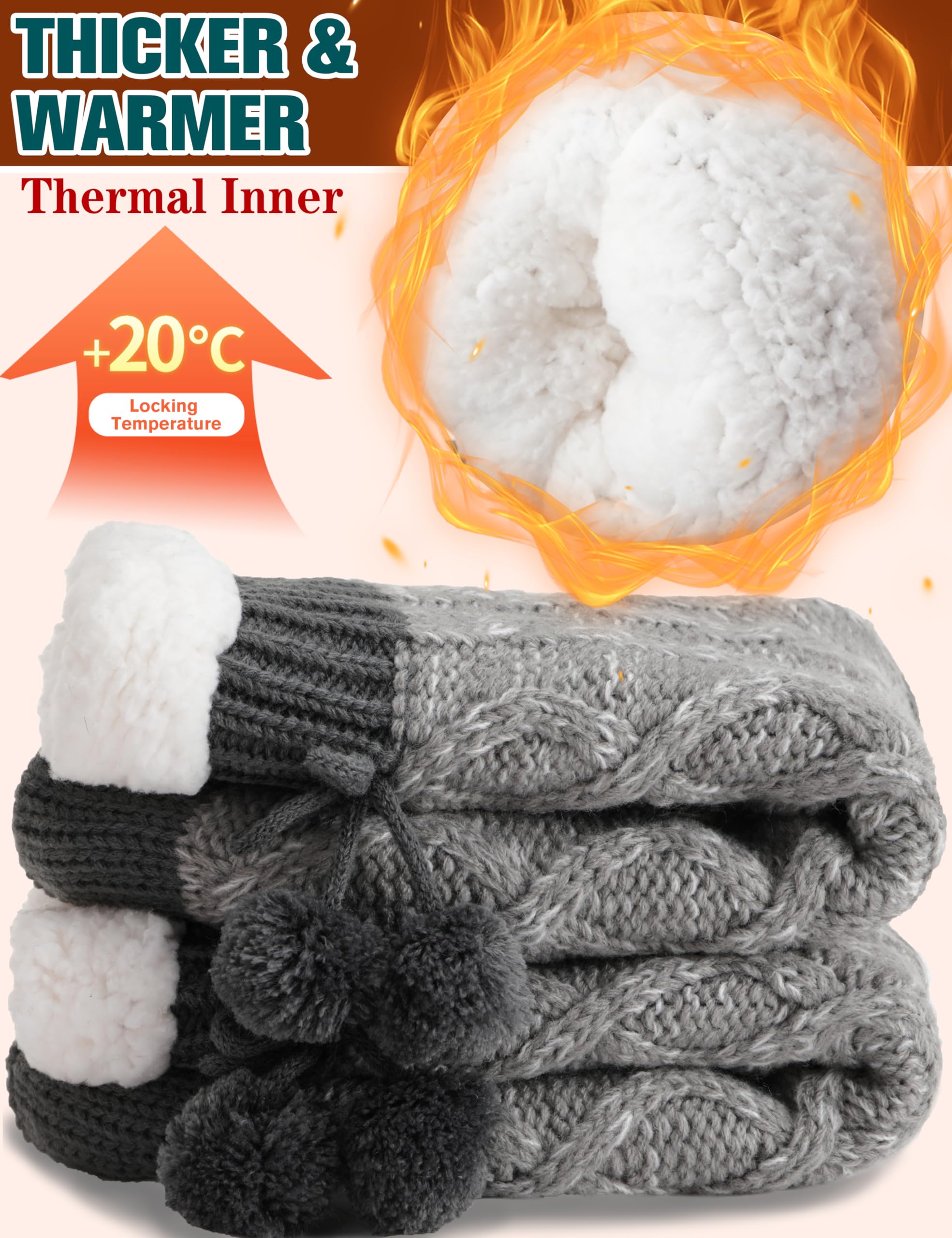 Women's Fuzzy Non-Slip Winter Slipper Socks - Warm Fleece for Home & Travel