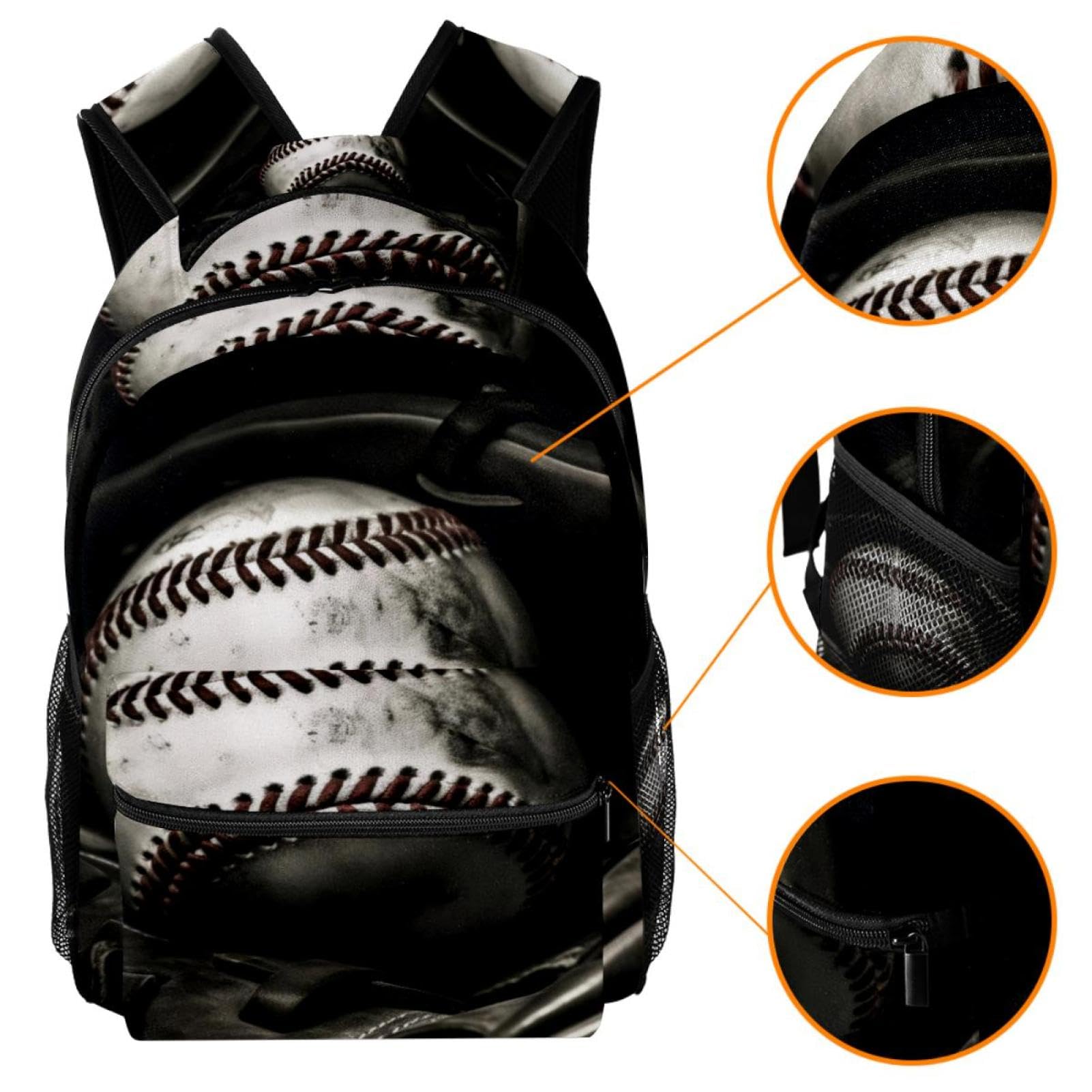 FVQL Kids Backpack for Boys & Girls - Durable School Bookbag with Sporty Baseball Design - Perfect for School, Sports & Travel