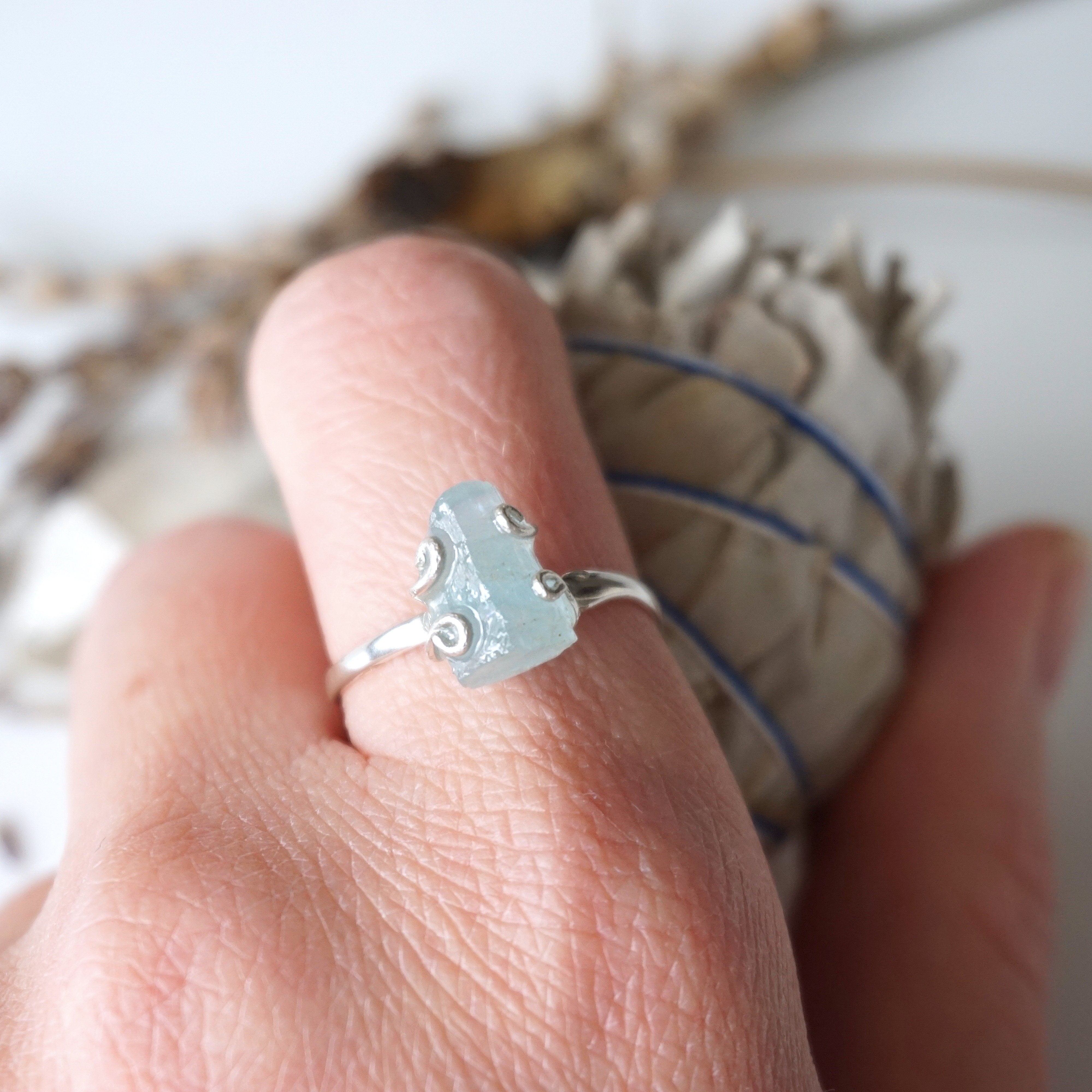 Elegant Aquamarine Adjustable Ring - Sterling Silver Jewelry for Women - Perfect for Weddings, Parties & Everyday Wear