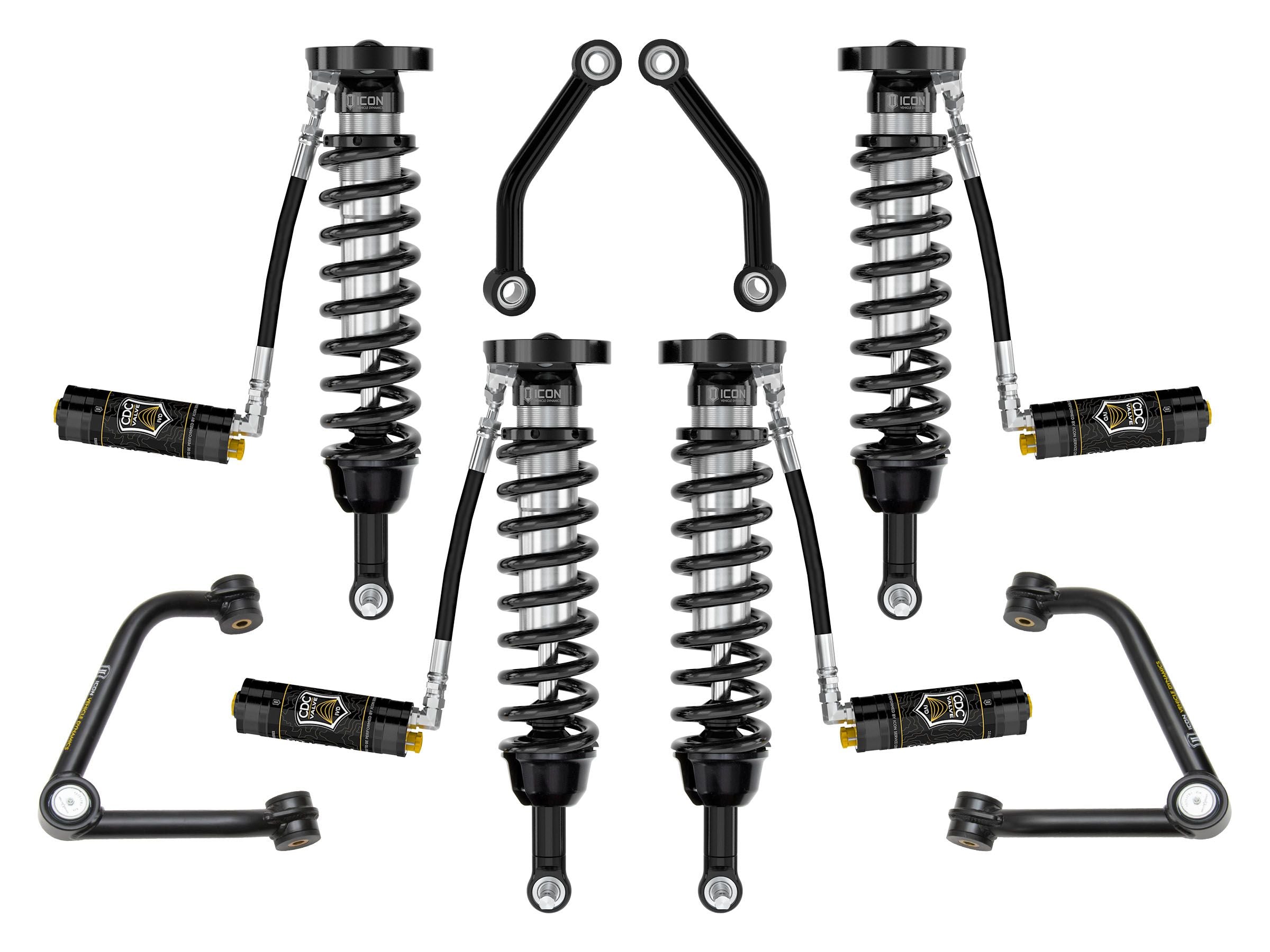 2014-2021 Chevy Tahoe Suburban & GMC Yukon Yukon XL 2.5-3.25 Inch Stage 4 Lift Kit with Tubular Upper Control Arms - Off-Road Suspension Upgrade for Adventure & Towing