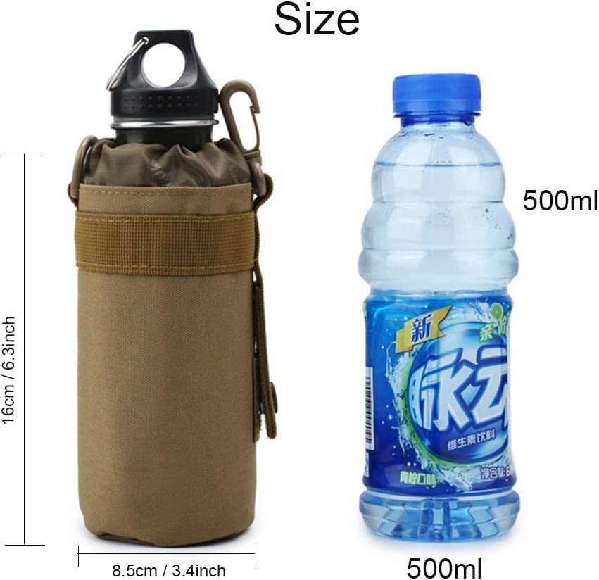 TEGOOL Tactical Water Bottle Sleeve Bag - Army Green Holder Pouch for Outdoor Hiking, Camping, and Military Use