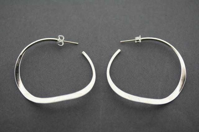 Curved Hoop Stud Earrings - Sterling Silver 925 for Women | Perfect for Everyday Wear, Parties & Gifts