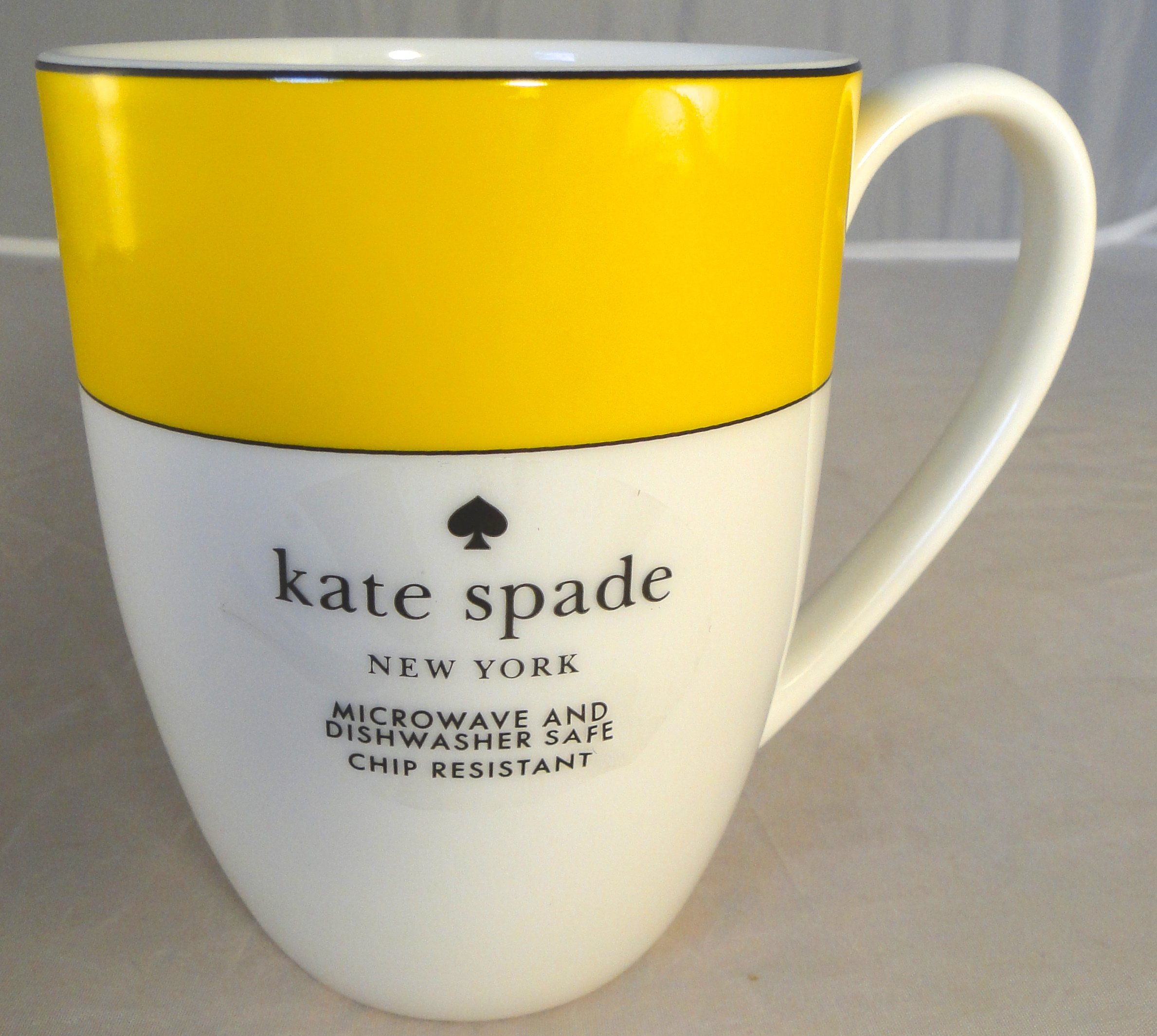 Kate Spade Lenox Rutherford Circle 4-Piece Dinnerware Set - Yellow Pattern Plates, Bowl & Tea/Coffee Cups | Elegant Table Setting for Dining, Entertaining & Gifts